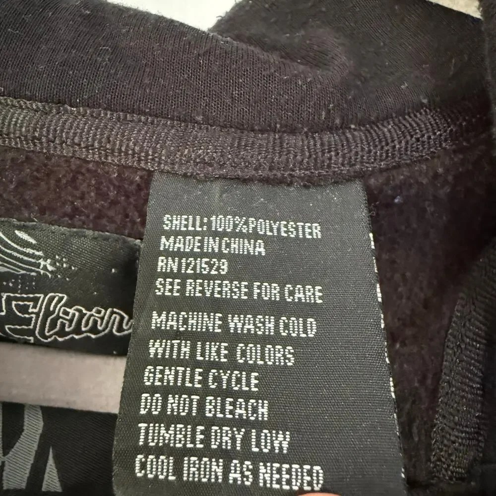 Elixir Men's Black Button Front Hooded Jacket Size Large